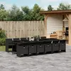 Image de vidaXL Ensemble à manger de jardin 13 pcs coussins noir résine tressée