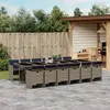 Image de vidaXL Ensemble à manger de jardin coussins 13 pcs gris résine tressée