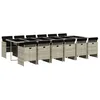 Image de vidaXL Ensemble à manger de jardin et coussins 13 pcs gris clair rotin
