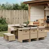 Image de vidaXL Ensemble à manger de jardin et coussins 11 pcs beige poly rotin