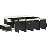 Image de vidaXL Ensemble à manger de jardin 13 pcs coussins noir résine tressée