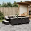 Image de vidaXL Ensemble à manger de jardin 13 pcs coussins noir résine tressée