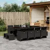 Image de vidaXL Ensemble à manger de jardin 13 pcs coussins noir résine tressée
