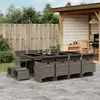 Image de vidaXL Ensemble à manger de jardin coussins 13 pcs gris résine tressée