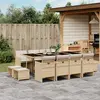 Image de vidaXL Ensemble à manger de jardin et coussins 13 pcs beige