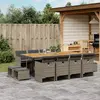 Image de vidaXL Ensemble à manger de jardin coussins 13 pcs gris résine tressée