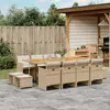 Image de vidaXL Ensemble à manger de jardin et coussins 13 pcs beige