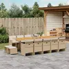 Image de vidaXL Ensemble à manger de jardin et coussins 15 pcs beige