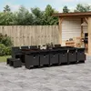 Image de vidaXL Ensemble à manger de jardin 17 pcs coussins noir résine tressée