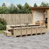Image de vidaXL Ensemble à manger de jardin et coussins 17 pcs beige