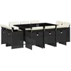 Image de vidaXL Ensemble à manger de jardin 11 pcs coussins noir résine tressée