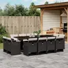 Image de vidaXL Ensemble à manger de jardin 13 pcs coussins noir résine tressée