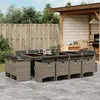 Image de vidaXL Ensemble à manger de jardin coussins 13 pcs gris résine tressée