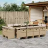 Image de vidaXL Ensemble à manger de jardin et coussins 13 pcs beige