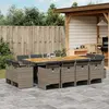 Image de vidaXL Ensemble à manger de jardin coussins 13 pcs gris résine tressée