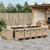 Image de vidaXL Ensemble à manger de jardin et coussins 15 pcs beige