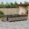 Image de vidaXL Ensemble à manger de jardin 17 pcs et coussins résine tressée