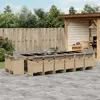 Image de vidaXL Ensemble à manger de jardin et coussins 17 pcs mélange beige