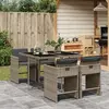 Image de vidaXL Ensemble à manger de jardin 5 pcs coussins gris résine tressée