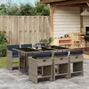 Image de vidaXL Ensemble à manger de jardin 7 pcs coussins gris résine tressée