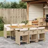 Image de vidaXL Ensemble à manger de jardin et coussins 7 pcs beige poly rotin
