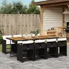 Image de vidaXL Ensemble à manger de jardin 9pcs coussins noir résine tressée