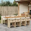 Image de vidaXL Ensemble à manger de jardin et coussins 9 pcs beige Poly rotin