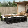 Image de vidaXL Ensemble à manger de jardin 11 pcs coussins noir résine tressée