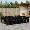 Image de vidaXL Ensemble à manger de jardin 13 pcs coussins noir résine tressée