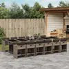 Image de vidaXL Ensemble à manger de jardin coussins 13 pcs gris résine tressée