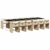 Image de vidaXL Ensemble à manger de jardin et coussins 13 pcs beige