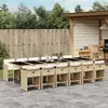 Image de vidaXL Ensemble à manger de jardin et coussins 13 pcs beige