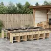 Image de vidaXL Ensemble à manger de jardin coussins 13 pcs mélange beige rotin