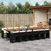 Image de vidaXL Ensemble à manger de jardin 13 pcs coussins noir résine tressée