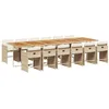 Image de vidaXL Ensemble à manger de jardin et coussins 13 pcs beige