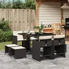 Image de vidaXL Ensemble à manger de jardin 9pcs coussins noir résine tressée
