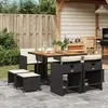 Image de vidaXL Ensemble à manger de jardin 9pcs coussins noir résine tressée