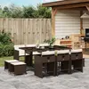 Image de vidaXL Ensemble à manger de jardin et coussins 11 pcs marron rotin