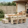 Image de vidaXL Ensemble à manger de jardin et coussins 11 pcs beige poly rotin