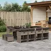 Image de vidaXL Ensemble à manger de jardin coussins 13 pcs gris résine tressée