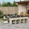 Image de vidaXL Ensemble à manger de jardin et coussins 13 pcs gris clair rotin