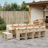 Image de vidaXL Ensemble à manger de jardin et coussins 13 pcs beige
