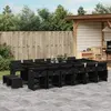 Image de vidaXL Ensemble à manger de jardin 17 pcs coussins noir résine tressée