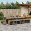 Image de vidaXL Ensemble à manger de jardin 17 pcs et coussins résine tressée