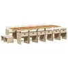 Image de vidaXL Ensemble à manger de jardin et coussins 17 pcs beige