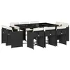 Image de vidaXL Ensemble à manger de jardin 11 pcs coussins noir résine tressée