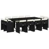 Image de vidaXL Ensemble à manger de jardin 13 pcs coussins noir résine tressée