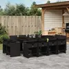 Image de vidaXL Ensemble à manger de jardin 13 pcs coussins noir résine tressée