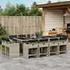 Image de vidaXL Ensemble à manger de jardin et coussins 13 pcs gris clair rotin