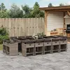 Image de vidaXL Ensemble à manger de jardin 15 pcs coussins gris résine tressée